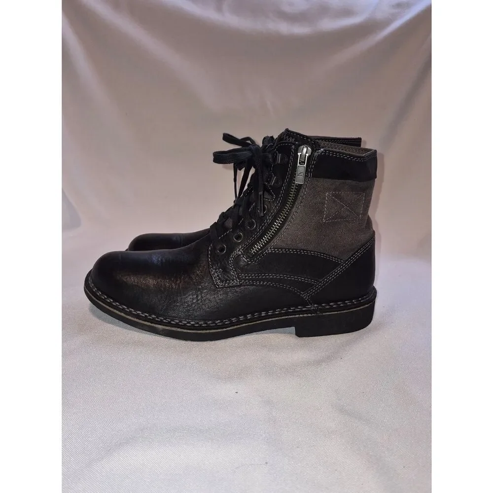 Clarks Men's Medway Black Lace-Up Zip Ankle Boots